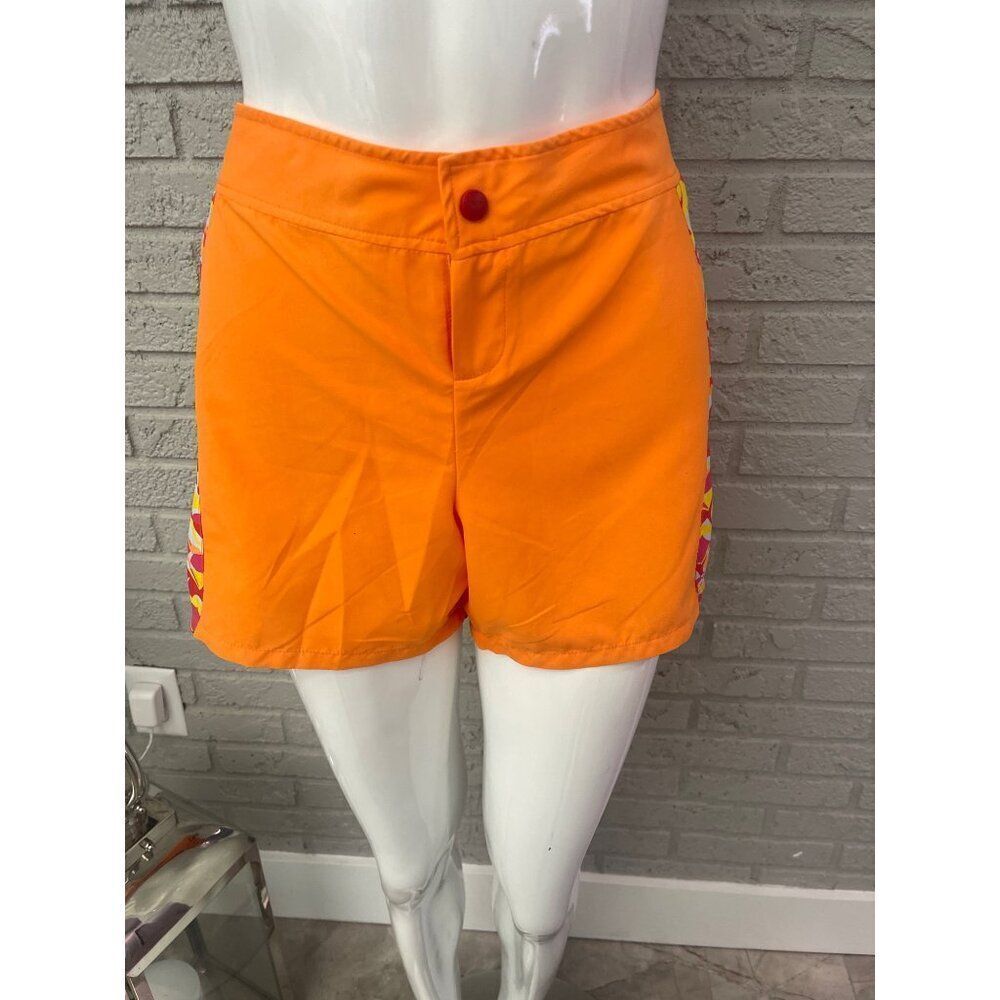 Guy Harvey Women Orange / Multicolored Panel Shorts Size L NWT
